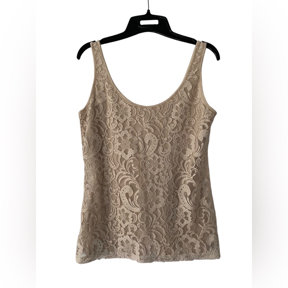 Marciano Beige/Tan Lace Tank Top - Size S